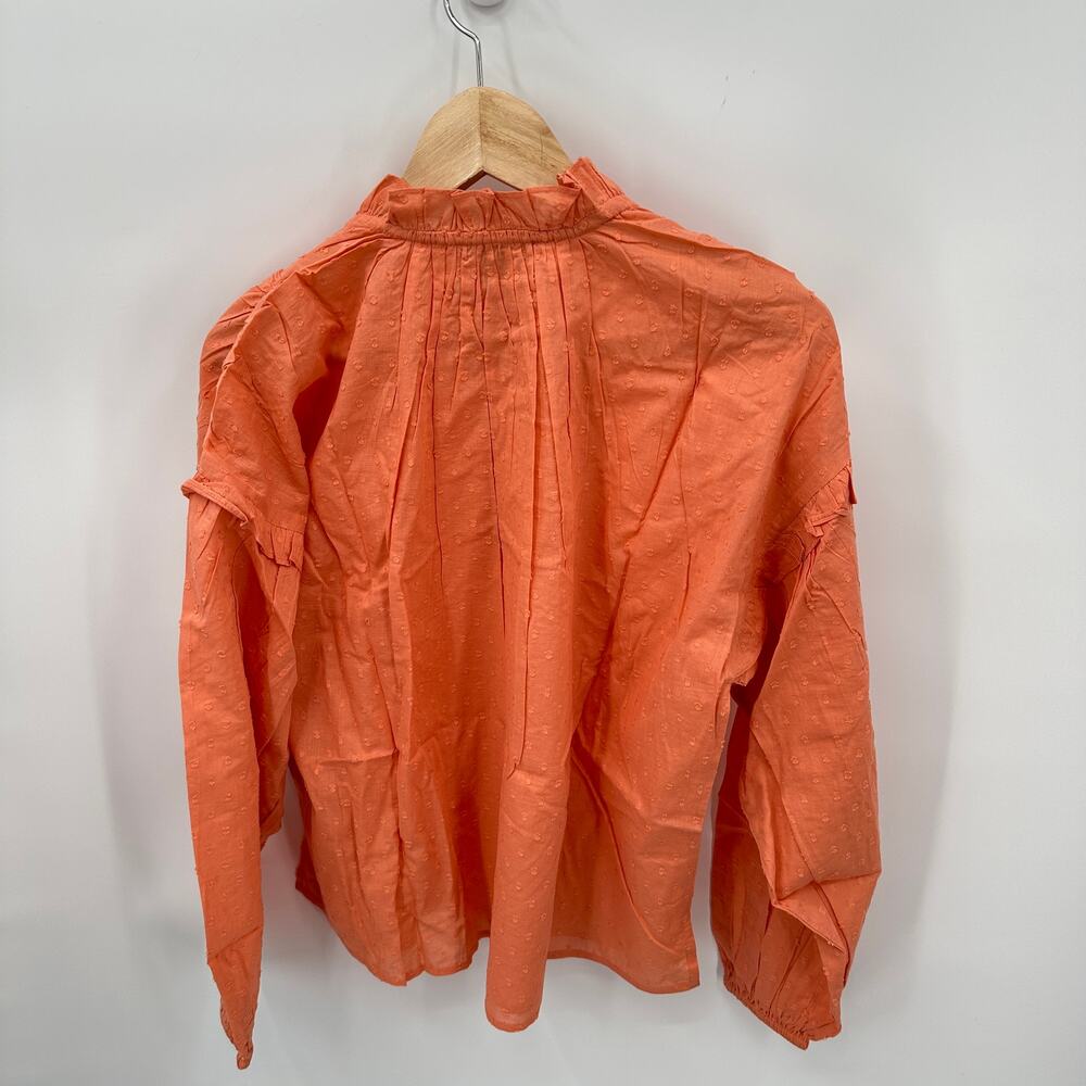 CLEOBELLA NWT Evereve Phoenix Puff Long Sleeve Organic Cotton Blouse Coral // S - Picture 14 of 16